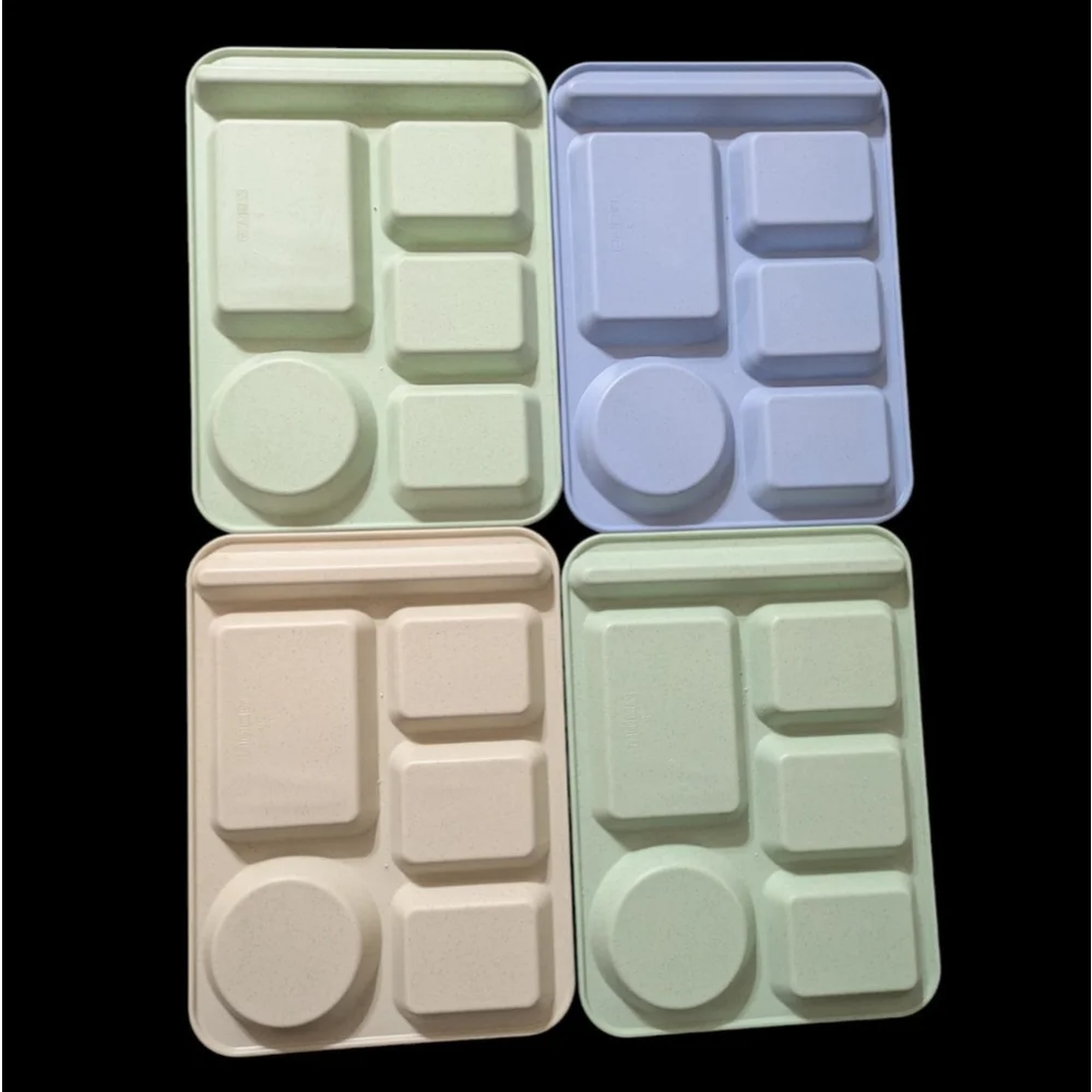 5 Speckled melamine Plastic Lunch Trays - Picture 2 of 5